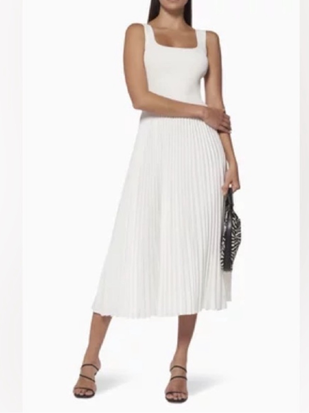 THEORY Ribbed Pleated Midi Dress